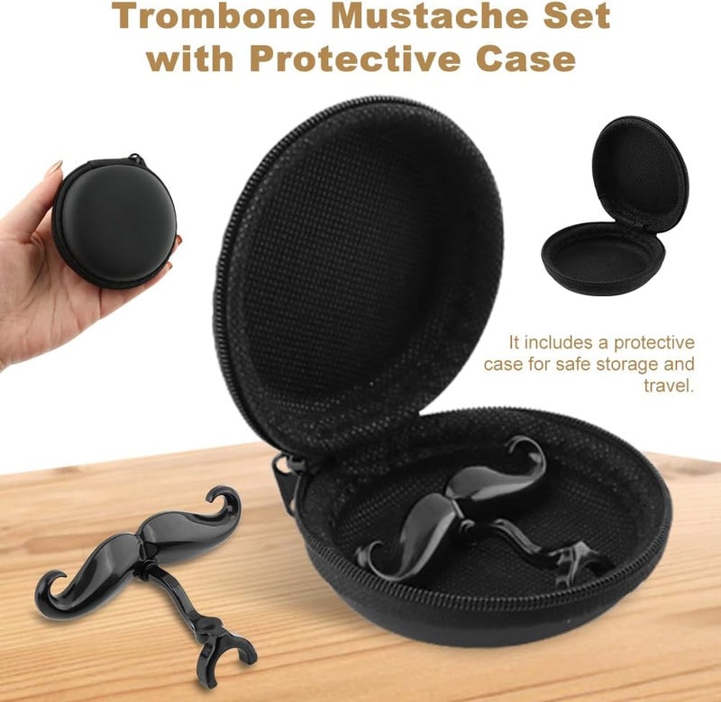 Ranjaner 2 Pack Clip-On Mustache for Trumpets and Trombones, Mustache Clip for Trumpet Mouthpiece includes Protective Case, Fits All Small Shank Mouthpieces - Image 5